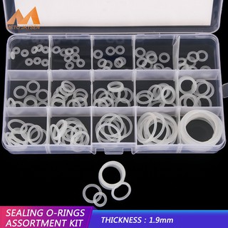 94 piezas 150 anillos de silicona blanca VMQ 15 tamaños 1 mm mm mm de grosor OD 6-35 mm conjunto de juntas de Oring para equipos de electrodomésticos mantenimiento de producción industrial Durable diferentes tamaños sellado Kit de reemplazo de anillo tórica (1)
