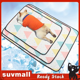 Suv- mascotas de verano animales de impresión antiarañazos almohadilla de enfriamiento de hielo alfombra de seda