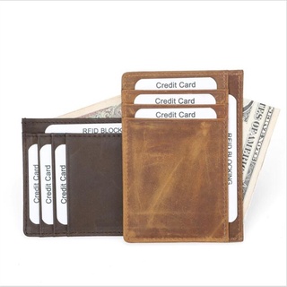 paquete de tarjetas de crédito sólidas para hombre/cartera suave para hombre/cartera de cuero de vaca real/monedero corto/bolsa delgada/cartera delgada