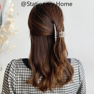 coreano moda perla garra de pelo clip pequeño/medio/gran tamaño acrílico cola de caballo clips de pelo simple perla horquilla (6)