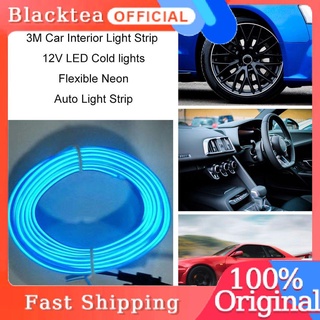 [g18] tira de luz interior del coche de 3 m 12v led luces frías flexibles de neón auto tira de luz @blacktea (2)