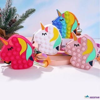 Fidget Toy POP IT Modelos Diferentes Brinquedo Antistress Bolha Sensorial-pop It unicorn Shoulder Bag seestar