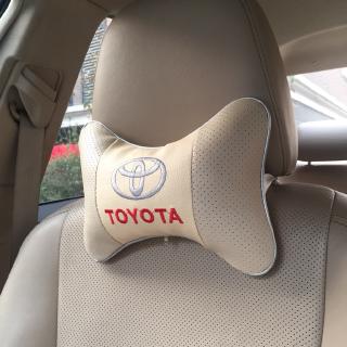 2 piezas bordado Mitsubishi logotipo de coche de cuero asiento de coche cabeza cuello reposacabezas cuello almohadas cuatro estaciones universal (2)