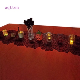 Aqtten nueva moda creativa Halloween camino de mesa de encaje negro araña Web mantel de Halloween boda navidad fiesta mantel
