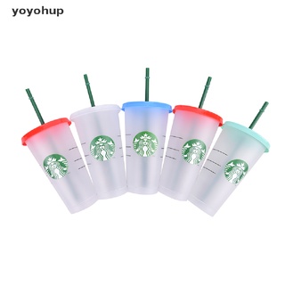 yoyohup 700ml taza de paja con tapa taza de café reutilizable tazas de plástico vaso mate taza co (2)