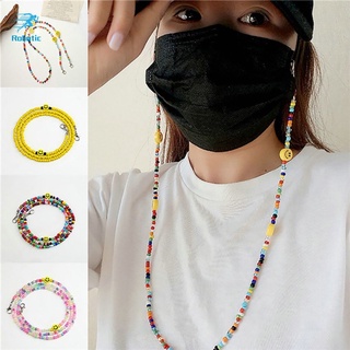Máscara anti-caída cadena color perlas de arroz colgante cuello máscara cuerda collar anti-pérdida [Robotic]