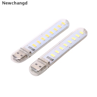 [Nuevo] USB LED libro luces 8LEDs SMD bombilla 5V entrada de alimentación blanco cálido USB luz de noche
