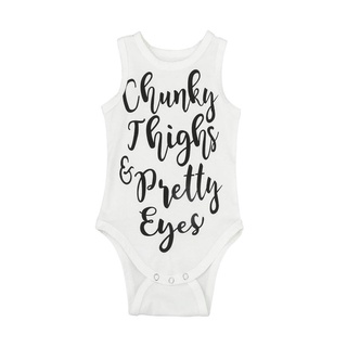 Newborn Infant Baby Girl Boy Sleeveless Letter Romper Jumpsuit Outfits Clothes
