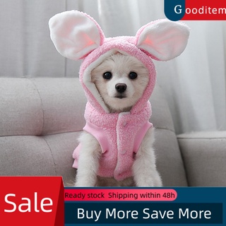 Gooditem disfraz de mascota con forma de conejito Cosplay de dos patas mascotas perros gatos polar sudadera con capucha disfraz para invierno
