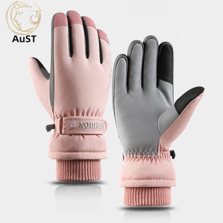 Austinstore guantes portátiles al aire libre con pantalla táctil de dedo completo guantes de invierno impermeables para motocicleta