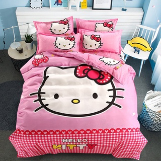 hello kitty juego de ropa de cama plana sábana edredón cubierta 4 en 1 juego individual tamaño queen