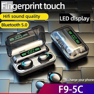 Tws 5.0 Impermeable Inalámbrico Bluetooth Auriculares F9-5c Mini Deportes Estéreo Sonido En El Oído