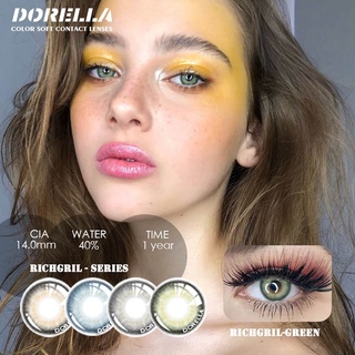 D'ORELLA 1 pair (2 pieces) RICHGRIL Series Cosmetic Color Contact Lenses Enlarge Eyes, Make Up Small Diameter, And Use It Naturally