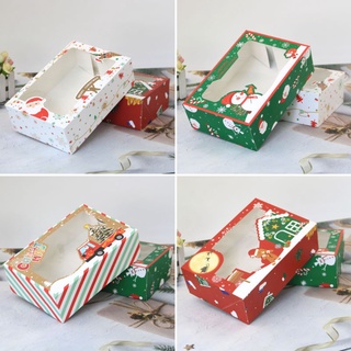 4/8 /12pcs pack de cajas de galletas de navidad panadería cajas de regalo europeas nuevo estilo kraft caja de papel kraft grande navidad caramelo caja 1