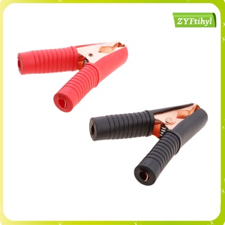 2 piezas de arranque de salto de coche de emergencia cable de plomo batería de cocodrilo abrazaderas clip (1)