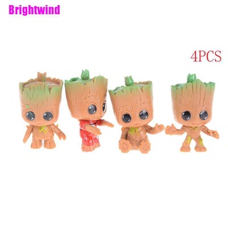 [Brightwind] 4 piezas figura de acción guardianes of the Baby Groot PVC muñeca niños