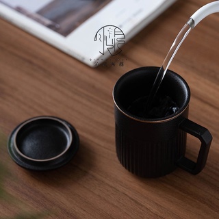 Set de té de cerámica taza de separación taza con tapa filtro logotipo personalizado (9)