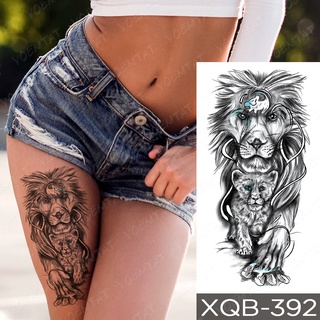 venta bienimpermeable temporal tatuaje pegatina bosque león tigre oso flash tatuajes mujeres leopardo lobo corona cuerpo arte brazo (9)