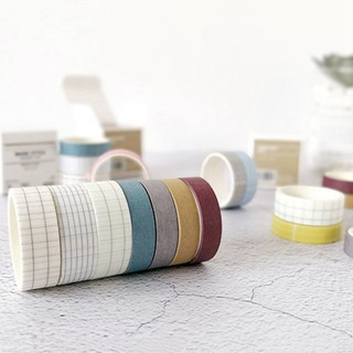 3pcs\/lote rejilla de Color sólido cinta Washi DIY decoraciones adhesivas cintas adhesivas pegatinas de oficina