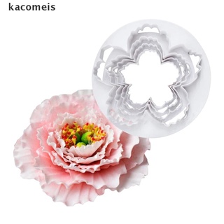 [kacomeis] juego de 4 cortadores de pétalos de peonía para tartas de flores, fondant, cortador de galletas, molde de decoración gyjx