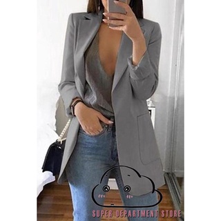 Ny mujer s manga larga chaqueta Blazer oficina trabajo de negocios fiesta Casual traje abrigo Color sólido Outwear (7)