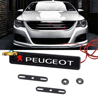 X3cm modificado coche frontal campana parrilla luz LED 3D automotriz rejilla emblema insignia para Peugeot 206 107 408 301 3008 2008 208XS