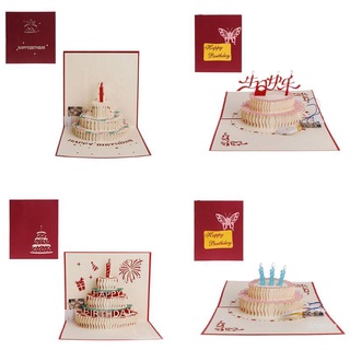 Shwnee 3D Pop Up tarjeta de felicitación feliz cumpleaños pastel música LED postal con sobre nuevo