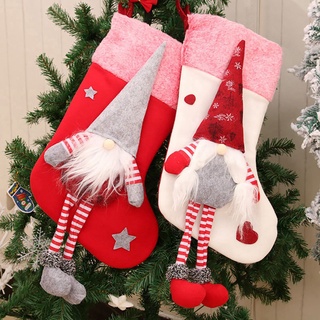 2 medias de navidad, medias de navidad decoraciones, santa claus regalo bolsa de caramelo para navidad fiesta fiesta decoración del hogar (5)