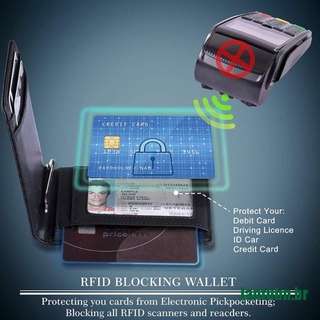 [Ltb] billetera Minimalista delgada Para hombre con clip De dinero Rfid candado bolsillo Frontal De cuero genuino (4)