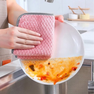 tribgoalwise home & living kitchen - toalla de cocina diaria para limpieza del hogar, trapos absorbentes de lana de coral, engrosado, para baño, multicolor (5)