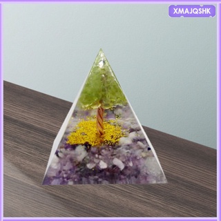 60 mm amatista de cristal pirámide de equilibrio generador de energía piedra preciosa