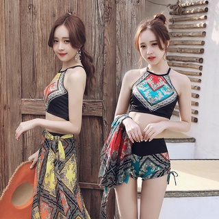 [llf home]trajes de baño de mujer de gama alta de tres piezas grandes trajes de baño divididos mujeres estudiantes conservadores estilo coreano sexy bikini trajes de baño (1)