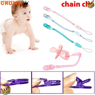 crown diy bebé dentición anti-pérdida cadena anti-pérdida banda chupete cadena nueva chupete clips masticar juguete bebé pezón correa/multicolor
