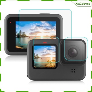 protector de pantalla lcd de vidrio templado+protector de lente de cámara para gopro hero9 negro cámara de acción, pantalla hd (1)
