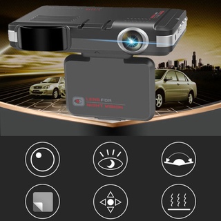 Edb* 2 en 1 vehículo Raders Detector coche DVR 140 gran angular cámara grabadora Dashcam grabadora para conducción de seguridad