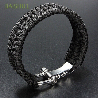 Baishu1 1 pieza pulsera/pulsera ajustable de aleación Metálica con hebilla Artesanal Paracord 7 niveles
