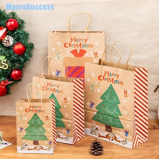 [MCA] Bolsa de papel Kraft de navidad Santa Claus fiesta de año nuevo bolsa de mango Pakcaging DFZ