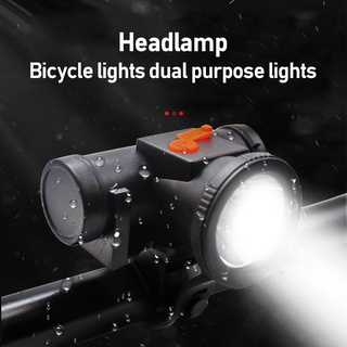 Dcdcu faro LED de carga de luz fuerte Ultra brillante linterna montada en la cabeza al aire libre de doble uso faro de bicicleta