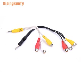 Cable adaptador risingsunty* AV macho a 3RCA hembra M/F Audio Video estéreo Cable adaptador de 3.5 mm (1)
