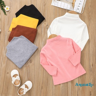 Aqq-kids Tops, Unisex Color sólido cuello redondo manga larga jersey blusa para primavera otoño, 18 meses-6 años