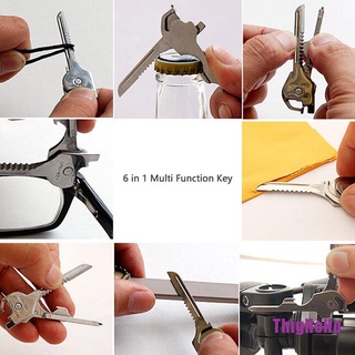 [tThigH] llave en forma de anillo de bolsillo abridor de bolsillo destornillador Kit de llavero herramienta sobrevivir Multi Utilit HHHO (1)