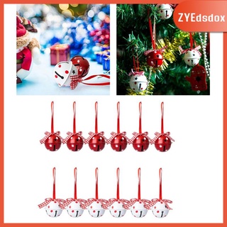 12 Pieces Hanging Christmas Bells Pendant Home Xmas Tree Window Decor