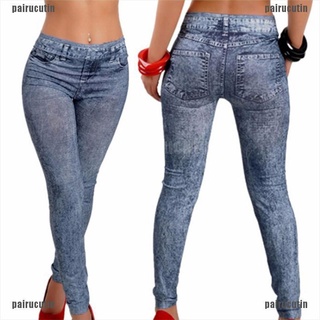 (hot#)Women Fashion Stretch Plus Jeans Lady's Denim Faux Jean Pants Sexy Leggings