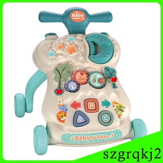 Wenzhen Music Baby Push Walker Sit-to-Stand Interactive Learning Walker juguete verde (7)