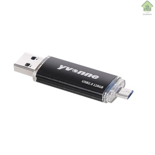 Nuevo yvonne YT601-2 USB2.0 U Disk 128GB OTG doble puertos multifuncional USB Flash Drive para teléfono/PC/Laptop negro (8)