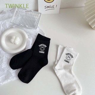Calcetines De algodón twinkle con estampado De sonrisa para mujer