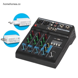 hom mezclador de audio profesional de 4 canales bluetooth compatible con consola de mezcla de sonido para karaoke ktv con tarjeta de sonido usb