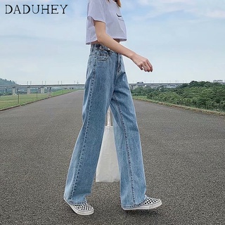 daduhey cintura alta ancho pierna jeans mujer suelto draggle-tail pantalones rectos (5)