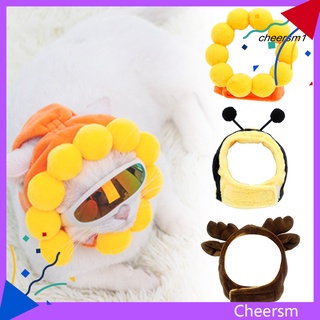 cheersm Cat Dog Headgear Cartoon Style Soft Cotton Hat Warm Cap Pet Accessories for Winter