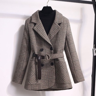 Blazer de lana para mujer2021Abrigo corto elegante y a la moda estilo occidental para mujer adulta